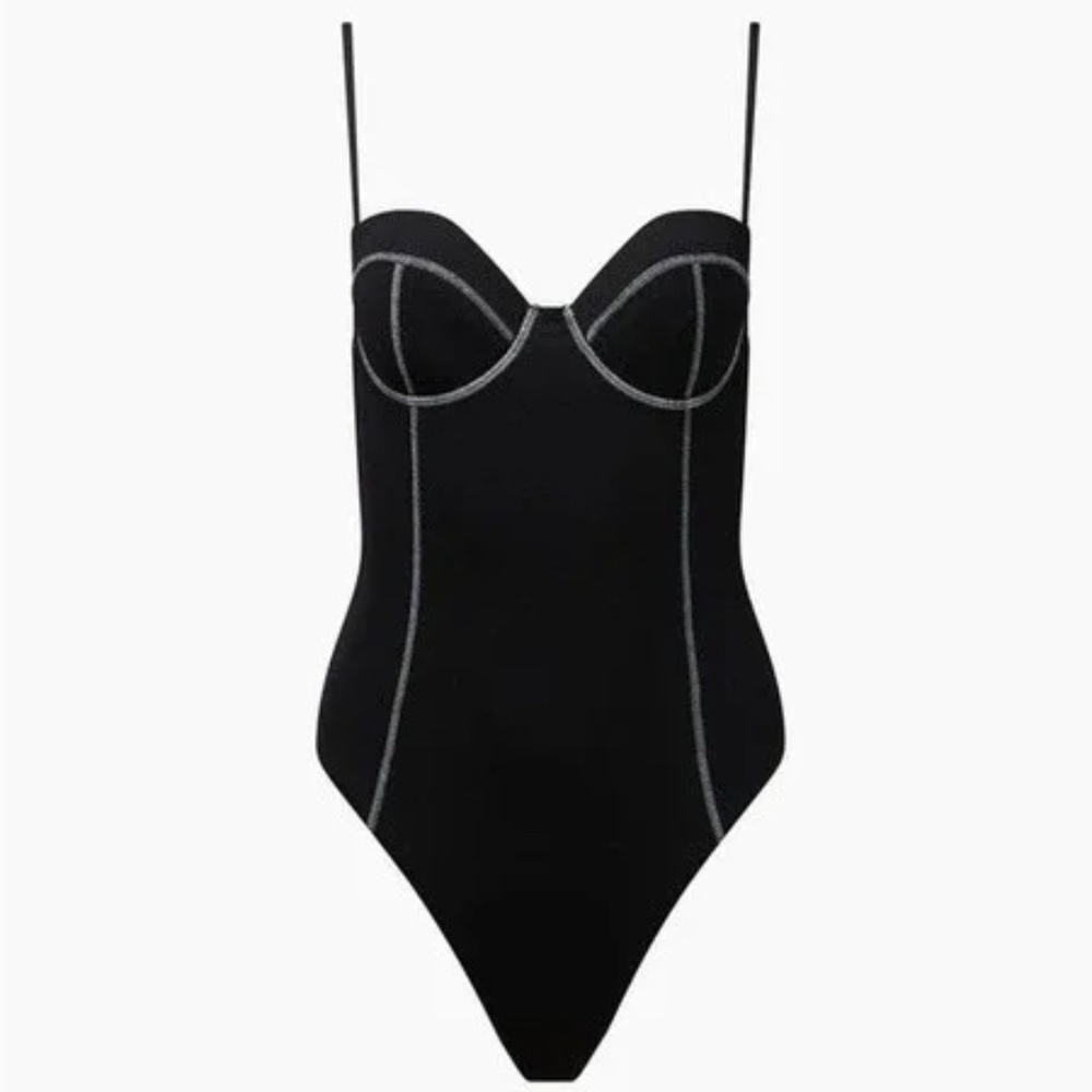 Onia Valerie one piece black bathing suit. Never worn. Size M